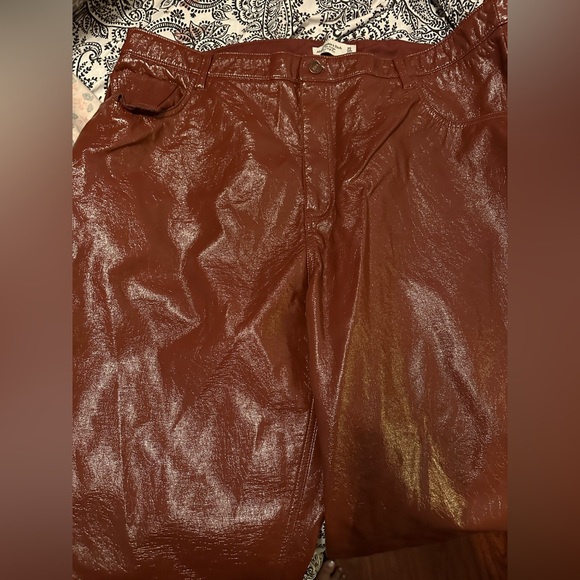 Abercrombie and Fitch brown leather pants - Picture 2 of 3